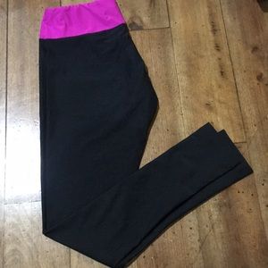 Fuschia and Black Active Leggings